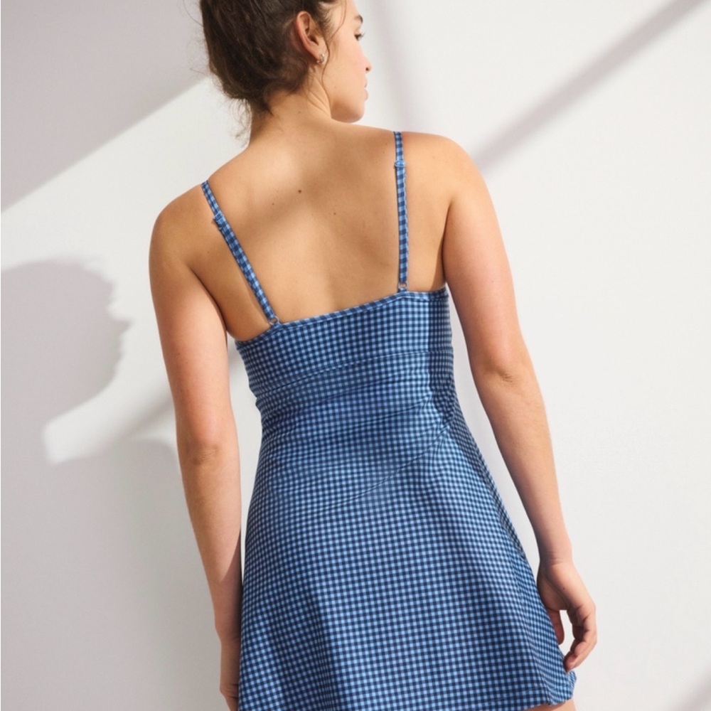Abercrombie & Fitch Blue Gingham Spaghetti Strap Dress - Picture 2 of 3